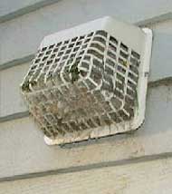 Example of Exterior Dryer Vent Lint Buildup