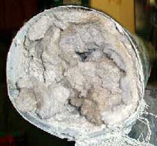 Close Up of Clogged Dryer Duct
