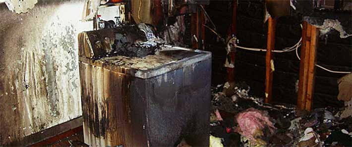 Damage from a Dryer Fire