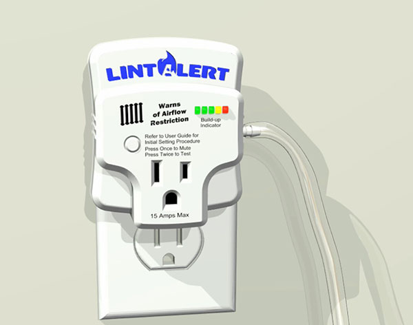Artist Rendering of the LintAlert Detecting Dryer Exhaust Blockage - Alarm State