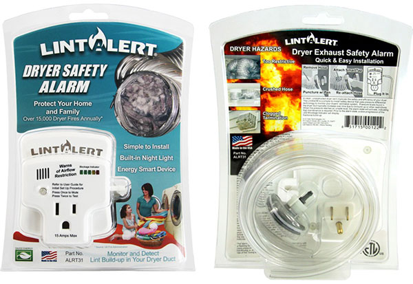 Front and Back of the LintAlert Clamshell Packaging